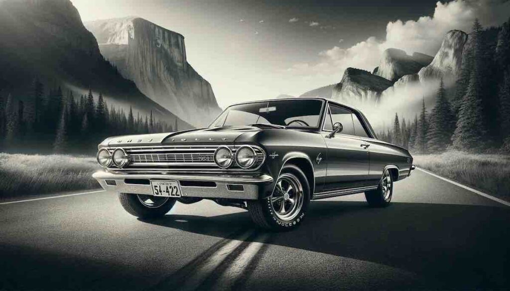 1964 Chevrolet Chevelle in a scenic setting, highlighting its classic muscle car design.